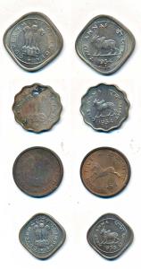 Cupro-Nickel 2 Annas, 1 Anna and Pice, 1954; ½ Anna, 1955, all Bombay Mint. Extremely Fine