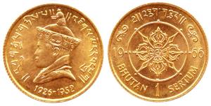 Bhutan, Jigme Dorji Wangchuk, Gold Sertum, 8gm, 40th Anniversary of the accession of Jigme