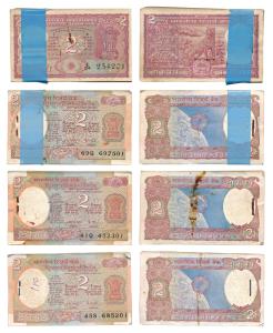 Rupees 2 bundle (4), signed I. G. Patel, inset A; Amitabh Ghosh, inset A; R N Malhotra, in