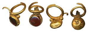 Gold Jewellery, mediaeval period (c. 1500-1600 AD), a pair of Ancient Gold Earrings, 2.7g,