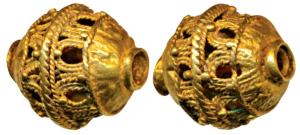 Gold Jewellery, Bead, 1.67g, uncertain period, intricate filigree work, Ujjaini region. Ve