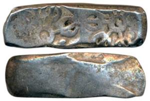 Archaic Punch Marked Coinage, attributed to Gandhara Janapada, Silver Shatamana, 11.32g, B