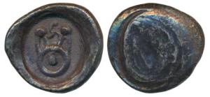 Archaic Punch Marked Coinage, attributed to Kuntala Janapada, Silver Double Karshapana, 7.