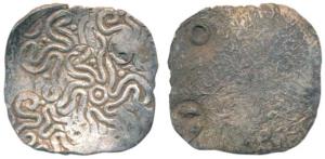 Archaic Punch Marked Coinage, a recently known type most probably from the middle Ganga pl