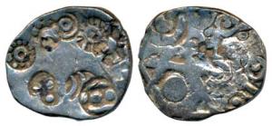 Archaic Punch Marked Coinage, attributed to Kosala Janapada (c. 500 BC), Silver Karshapana