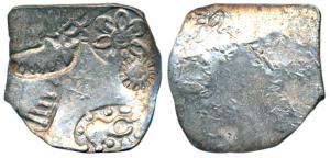 Archaic Punch Marked Coinage, attributed to Magadha Janapada, Silver Karshapana, 3.52g, fi