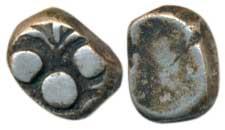 Archaic Punch Marked Coinage, attributed to Panchala Janapada, Silver Karshapana, 1.75g, S