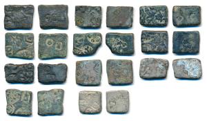 Local Punch Marked Series from Vidarbha Area (c. 200 BC), Billon Karshapana (11), ‘Mana Ho