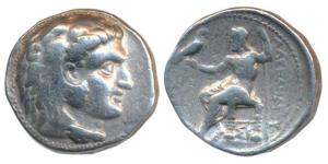Kingdom of Macedonia, Alexander III, Silver Tetradrachm, 17g, head of young Herakles to ri