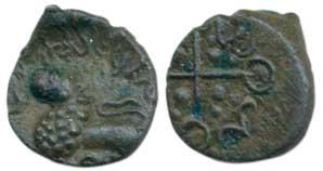 Satavahanas, Siva Siri Pulumavi (147-154 AD), Junnar Area, Potin Fraction, 1.2g, Junnar Ar