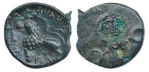 Satavahana, Siva Siri Satakarni, Potin Fraction, 1.91g, Junnar Area, lion standing left wi
