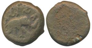 Satavahanas, Satakarni I, Marathwada region, Copper Karshapana, 19.12g, obv. an elephant t
