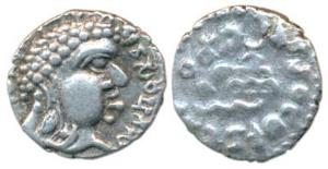 Satavahanas, Vasisthiputra Sri Satakarni, Silver Drachma, 2.19g, bust of the ruler to righ