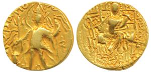 Kushanas, Vashishka (c. 245-266 AD), Gold Dinar, 7.62g, obv. king standing left, holding a