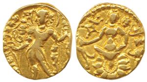 Guptas, Chandragupta II (380-413 AD), Gold Dinar, 7.71g, Archer type, obv. king nimbate, s