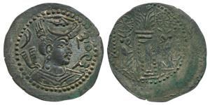 Hephthalites (white Huns), Napki Malik (475-576 AD), Silver Drachm, 3.42g, obv. large bust