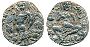 Kings of Kashmir, Kidarite / Hunnic dynasties, Pravarasena ©. 537 AD), Base Gold Dinara, 7