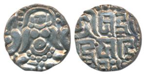 Kalachuris of Tripuri, Gangeya Deva (1015-1040 AD), Base Gold 4 ½ Masha, 3.90g, obv. seate