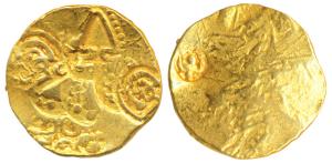 Chalukyas of Kalyana, Jayasimha II Jagadekamalla (1015-1043 AD), Gold Pagoda, 3.75 g, Punc