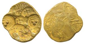 Yadavas of Devagiri, Singhana I (c. 1115-1145 AD), Gold Gadyana, 3.71g, Punch-marked type,