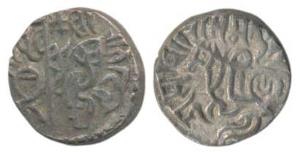 Chauhans of Ajmer, Prithvi Raj Chauhan (1170-1192 AD), Billon Jital, 3.34g, seated bull to
