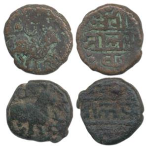 Vijayanagar Empire, Devaraya I (1406-1422 AD), Copper Jital, obv. humped bull to right wit