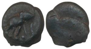 Pre-Satavahanas of Vidarbha (c. 300 BC), Copper Base Alloy Unit, 14.45g, elephant with an 
