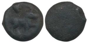Pre-Satavahanas of Vidarbha (c. 300 BC), Copper Base Alloy Unit, 6.32g, elephant with an u
