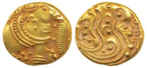 Western Gangas, Gold Gajapati Pagoda (10th-11th century AD), 3.91g, obv. caparisoned eleph