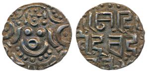 Gahadavalas of Kanauj, Govinda Chandradeva (1114-1154 AD), Gold Dinar, 3.8g, obv. Goddess 