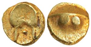 Anonymous, Hudki Gold ½ Pagoda, 1.66g, a boat like uncertain symbol on obv., possibly the 