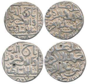 Taj-ud-Din Firuz Shah, Silver Tanka (2), Hazrat Ahsanabad Mint, AH 807 & 808 (G&G BH63). V