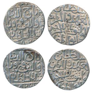 Taj-ud-Din Firuz Shah, Silver Tanka (2), Hazrat Ahsanabad Mint, AH 823 & 825 (G&G BH63). V