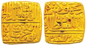 Ghiyath Shah, Gold Tanka, 10.60g, mintless type, Swastika instead of a star on obv., Abu ’