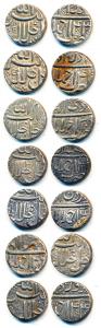 Akbar, Silver Rupee (7), Ahmedabad Mint, Ilahi Type, Months Farwardin / 44, Khurdad / 43, 