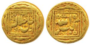 Akbar, Lal -i Jalali Heavy Gold Mohur, 12g, obv. Allahu Akbar, rev. Jalle Jallaluhu; legen