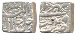 Akbar, Silver Rupee, 11.30g, Tatta Mint, Ilahi type, Month Mihr, Year 29 (KM 88.7). Very F