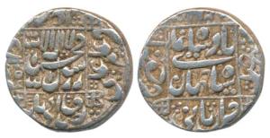 Shah Jahan, Silver Rupee, 11.46g, Junagadh Mint, AH 1056, legend within square area (KM 23
