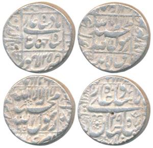 Shah Jahan, Silver Rupee (2), Lahore and Multan Mint, AH 1062/25 and 1065/29 (KM 235.17 & 