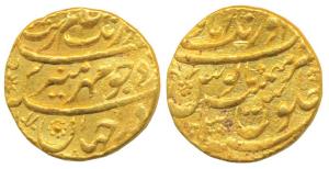 Aurangzeb, Gold Mohur, 11g, Aurangabad Mint, AH 1070/3, near complete mint name at top on 