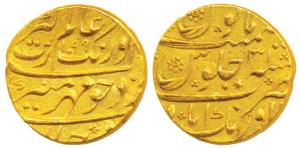 Aurangzeb, Gold Mohur, 11.01g, Aurangabad Mint, AH 1099/31, a star above the mint name, co