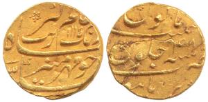 Aurangzeb, Gold Mohur, 11.05g, Burhanpur Mint, AH 1115/48 (KM 315.16). Very Fine.