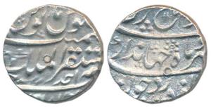 Jahandar Shah (AH 1124, 1712-1713 AD), Silver Rupee, 10.98g, Mustaqir-ul-Mulk Akbarabad Mi