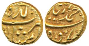 Muhammad Shah, Gold Pagoda, 3.33g, Imtiyazgarh Mint, RY 12 (KM 439C.1). Extremely Fine, Ra