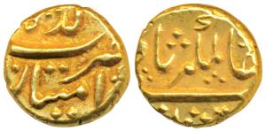 Alamgir II (AH 1167-1173, 1754-1759 AD), Gold Pagoda, 3.34g, Imtiyazgarh Mint (KM 468.1). 