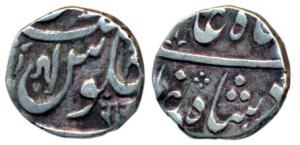 Ahmedabad Mint, Silver ½ Rupee, 5.61g, in the name of Shah Alam II, ’Ram’ in Nagari (KM 15