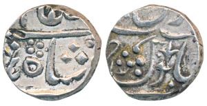 Jaafarabad urf Chandore Mint, Silver Rupee, 11.02g, in the name of Shah Alam II, typical f