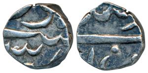 Miraj (Murtazabad) Mint, Silver ¼ Rupee, 2.68g, in the name of Shah Alam II (KM 137). Much