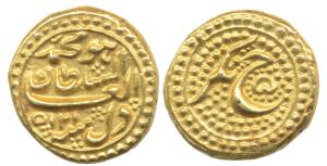Tipu Sultan, Gold Pagoda, 3.36g, Nagar Mint, AM 1215/5, complete mint name, RY and Persian