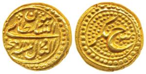 Tipu Sultan, Gold Pagoda, 3.38g, Nagar Mint, AM 1199/3, complete Mint name, RY and Persian